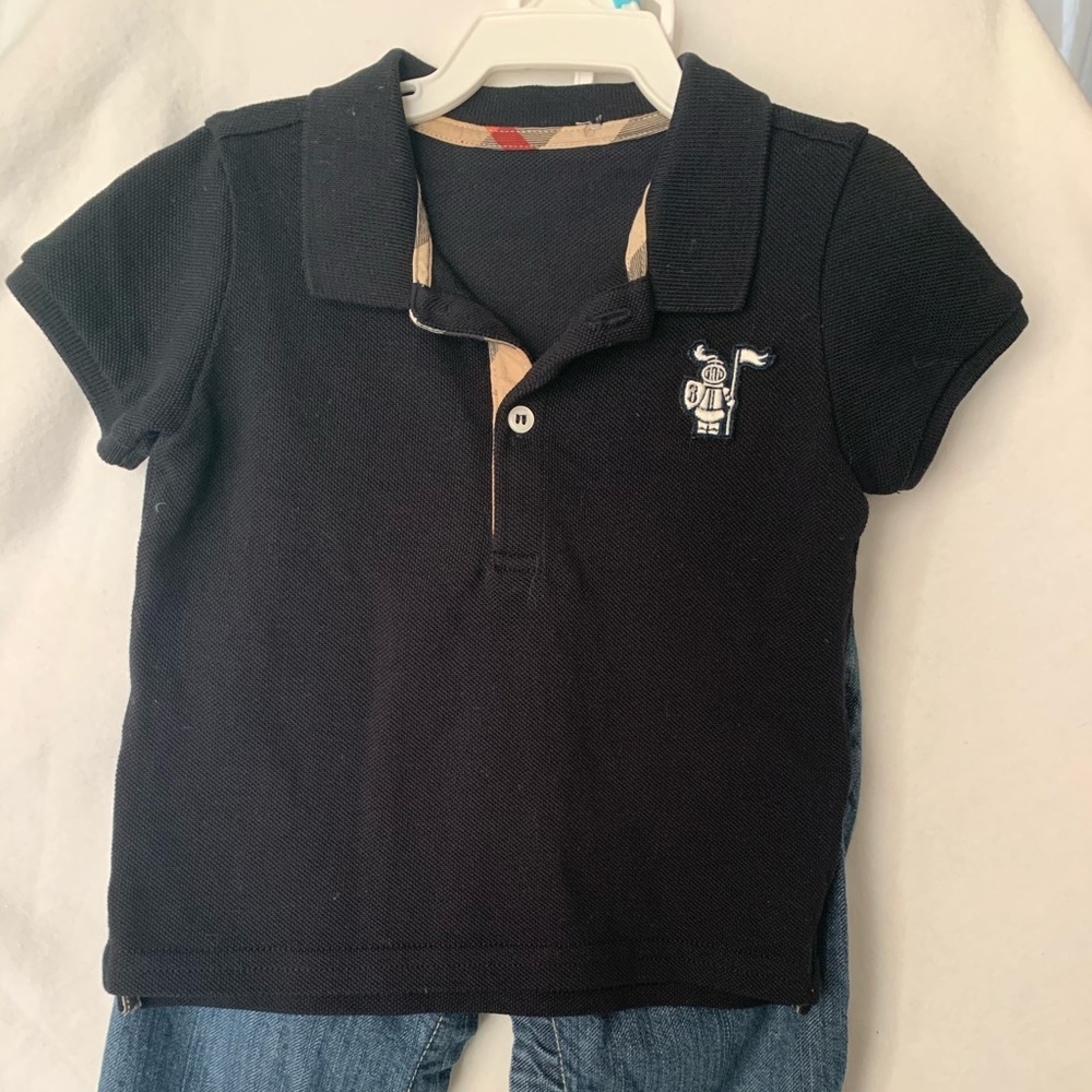 Burberry 12m Blk Polo Knight Baby Denim Blue 2T